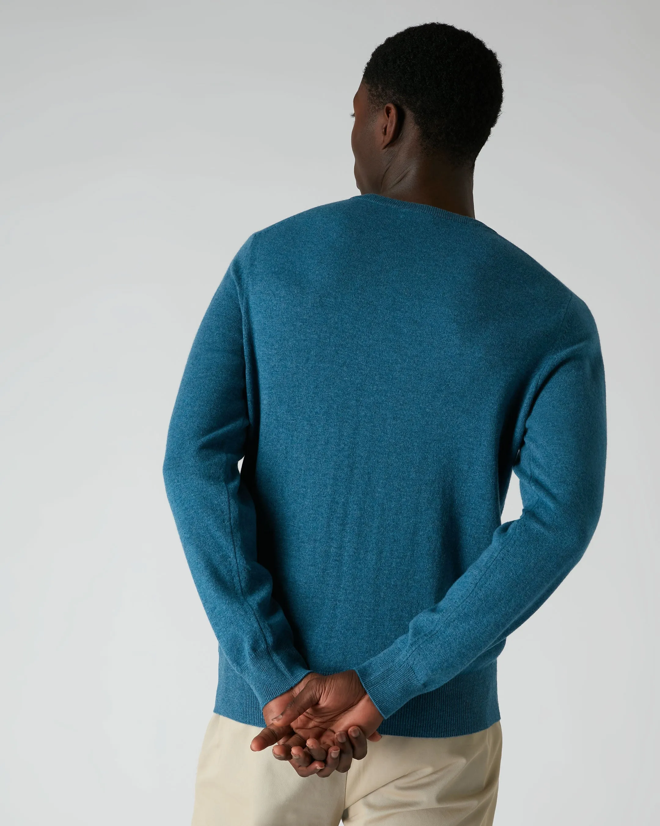 007 Crew Neck Cashmere Jumper Blue Wave