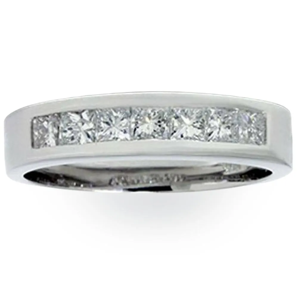 1 1/2ct Princess Cut Mens Real Diamond Wedding 14K Ring