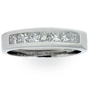 1 1/2ct Princess Cut Mens Real Diamond Wedding 14K Ring