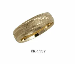 14k Solid Gold Elegant Ladies Modern Machine Finished Flat Band 6mm Ring VK1137v