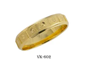 14k Solid Gold Elegant Ladies Modern Stone Finished Flat Band 5mm Ring VK602v(Y)