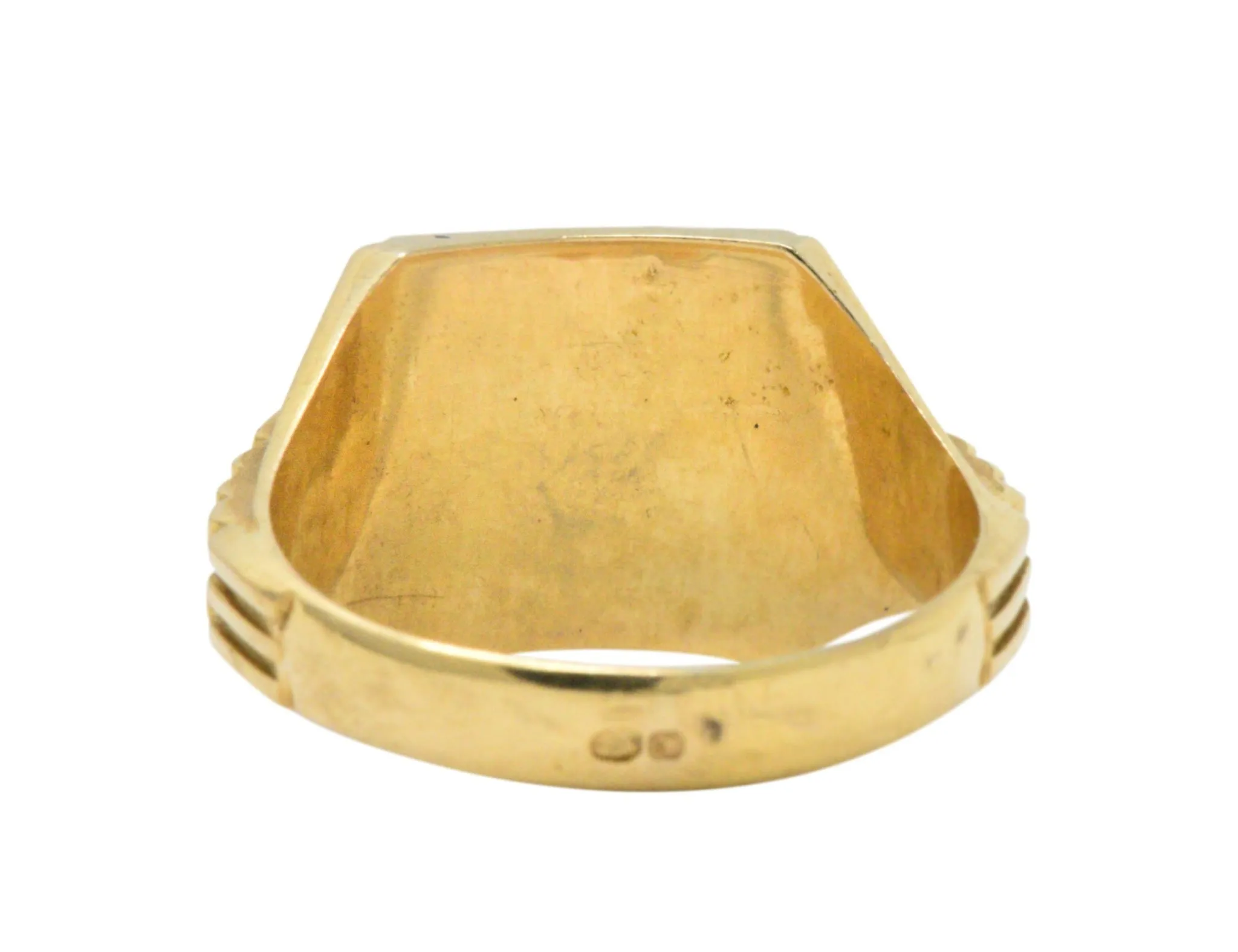 19 Karat Yellow Gold Portrait Frame Unisex / Men's Ring Mid - 19th Century