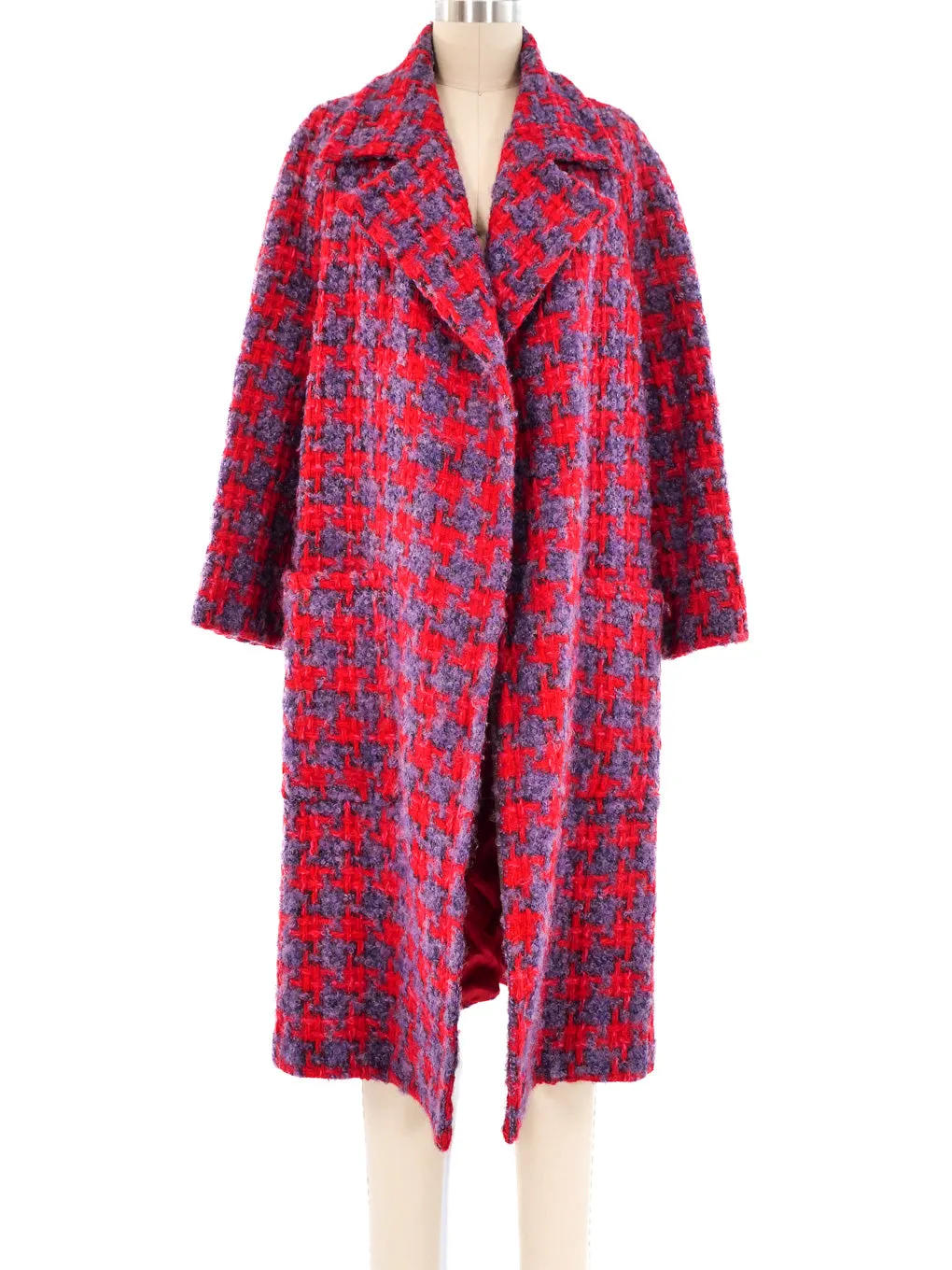 1960's Houndstooth Tweed Swing Coat