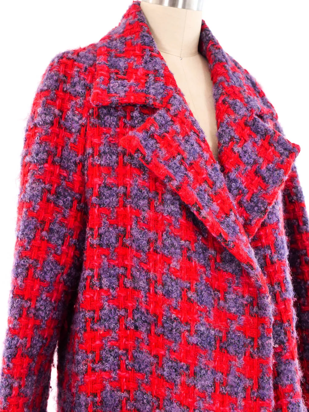 1960's Houndstooth Tweed Swing Coat