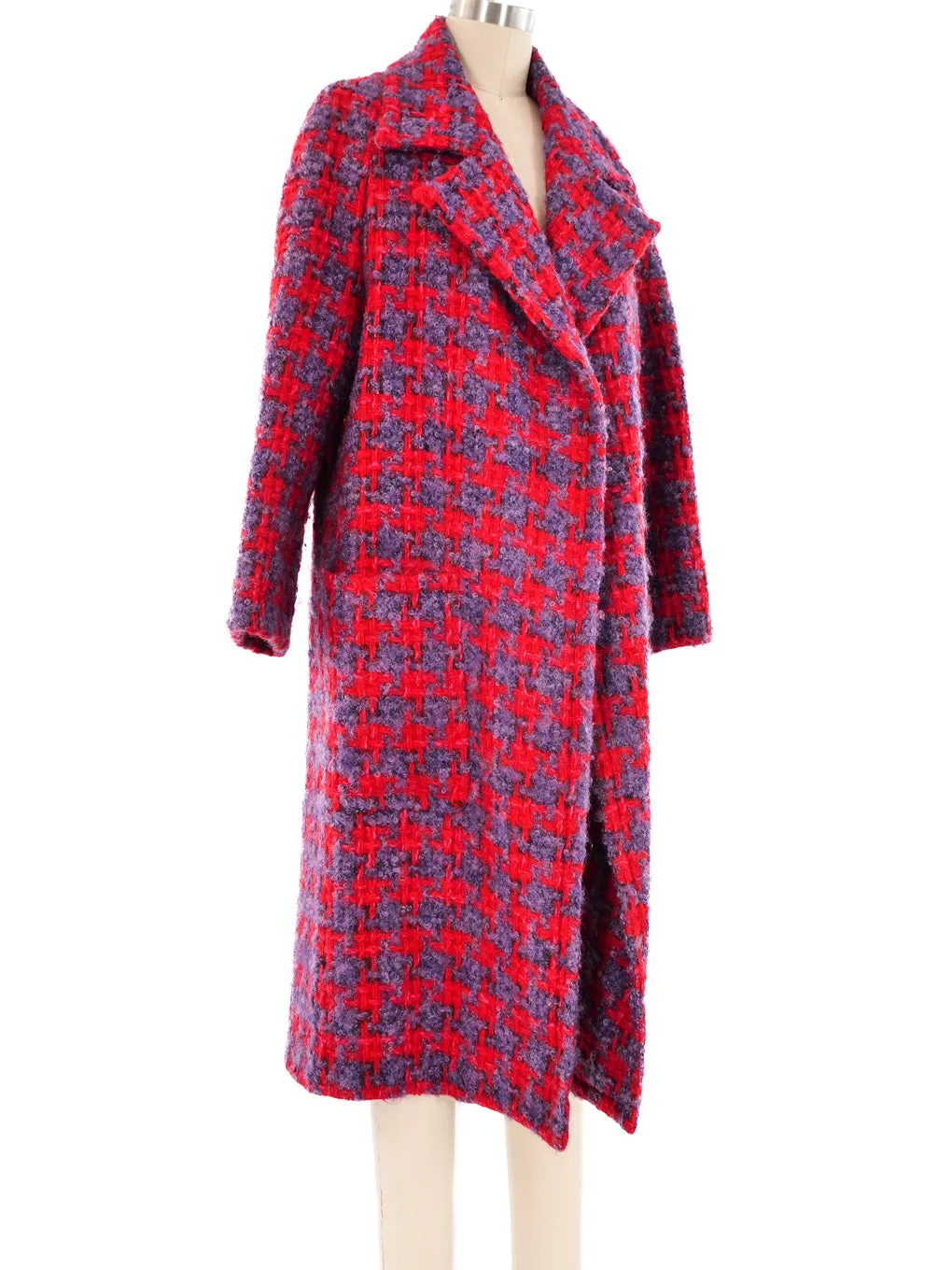 1960's Houndstooth Tweed Swing Coat