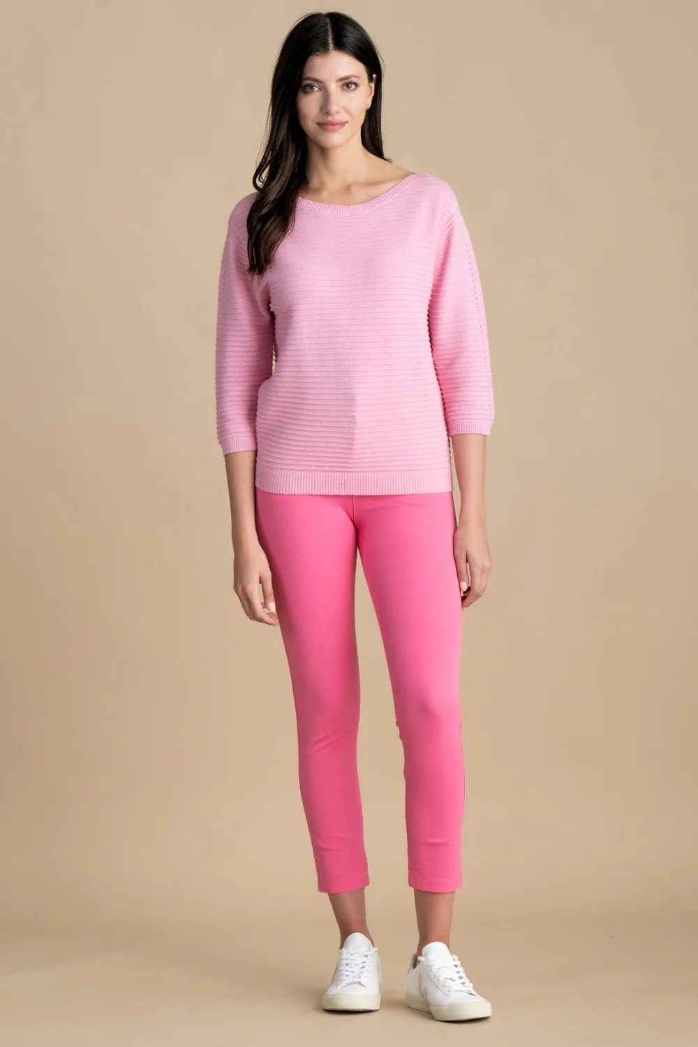 7009- Marble Ribbed Knit Jumper- Pink