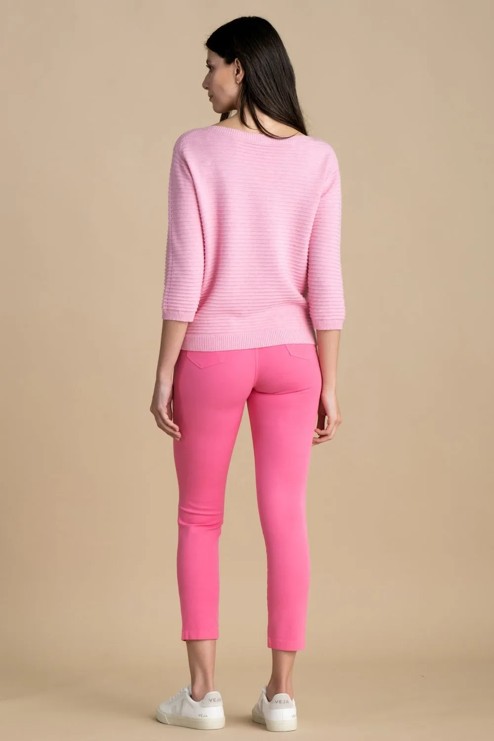 7009- Marble Ribbed Knit Jumper- Pink