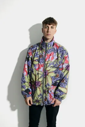 Abstract vintage rain coat parka multi