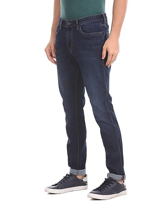 Aeropostale Men Blue Super Skinny Fit Dark Wash Jeans