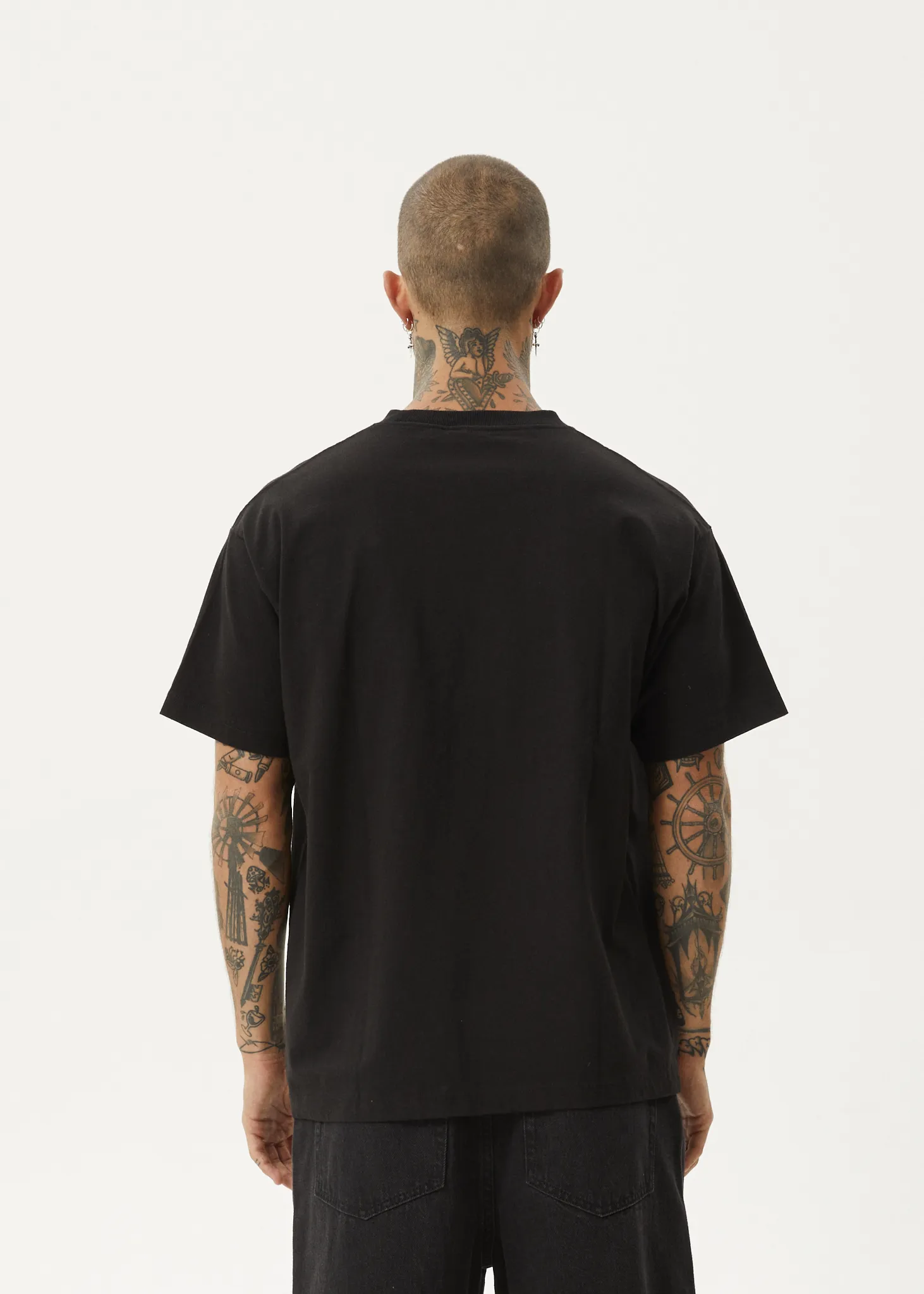 AFENDS Mens Bad Luck - Heavy Boxy Fit Tee - Black