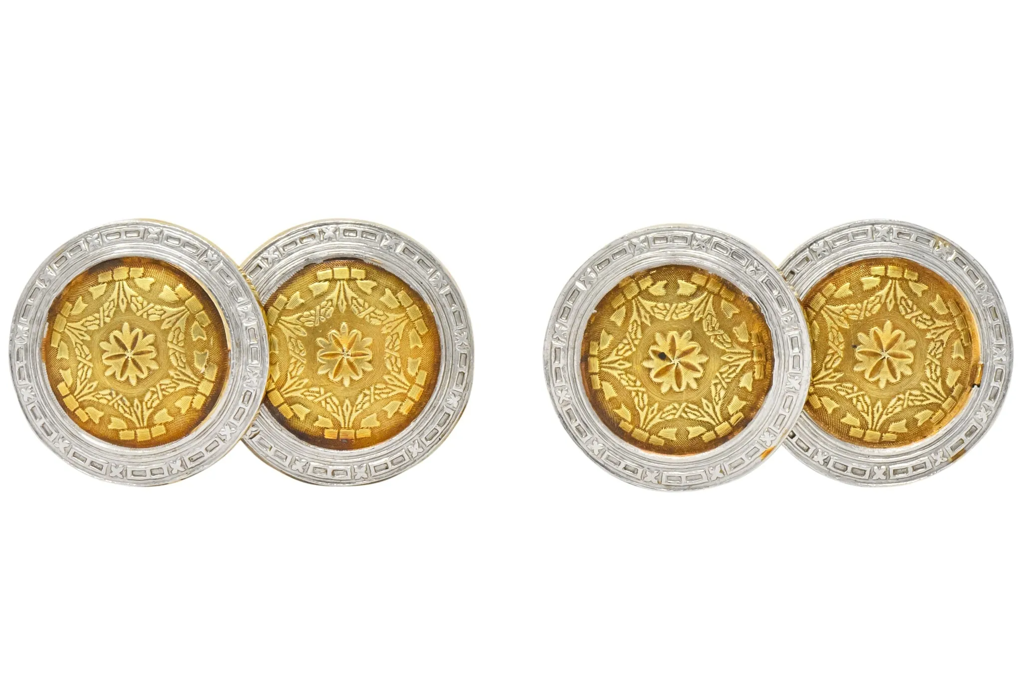 Allsopp-Steller Inc. Edwardian Platinum-Topped 14 Karat Gold Men's Cufflinks