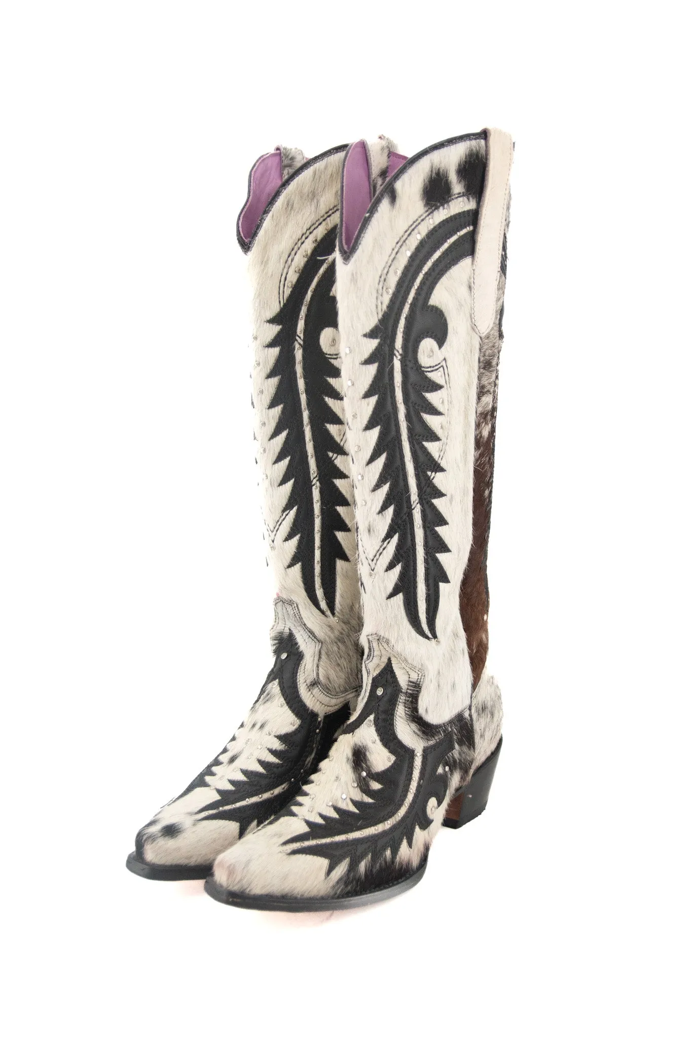 Amanda Tall Cowhide Cowgirl Boot Size 10Box A14