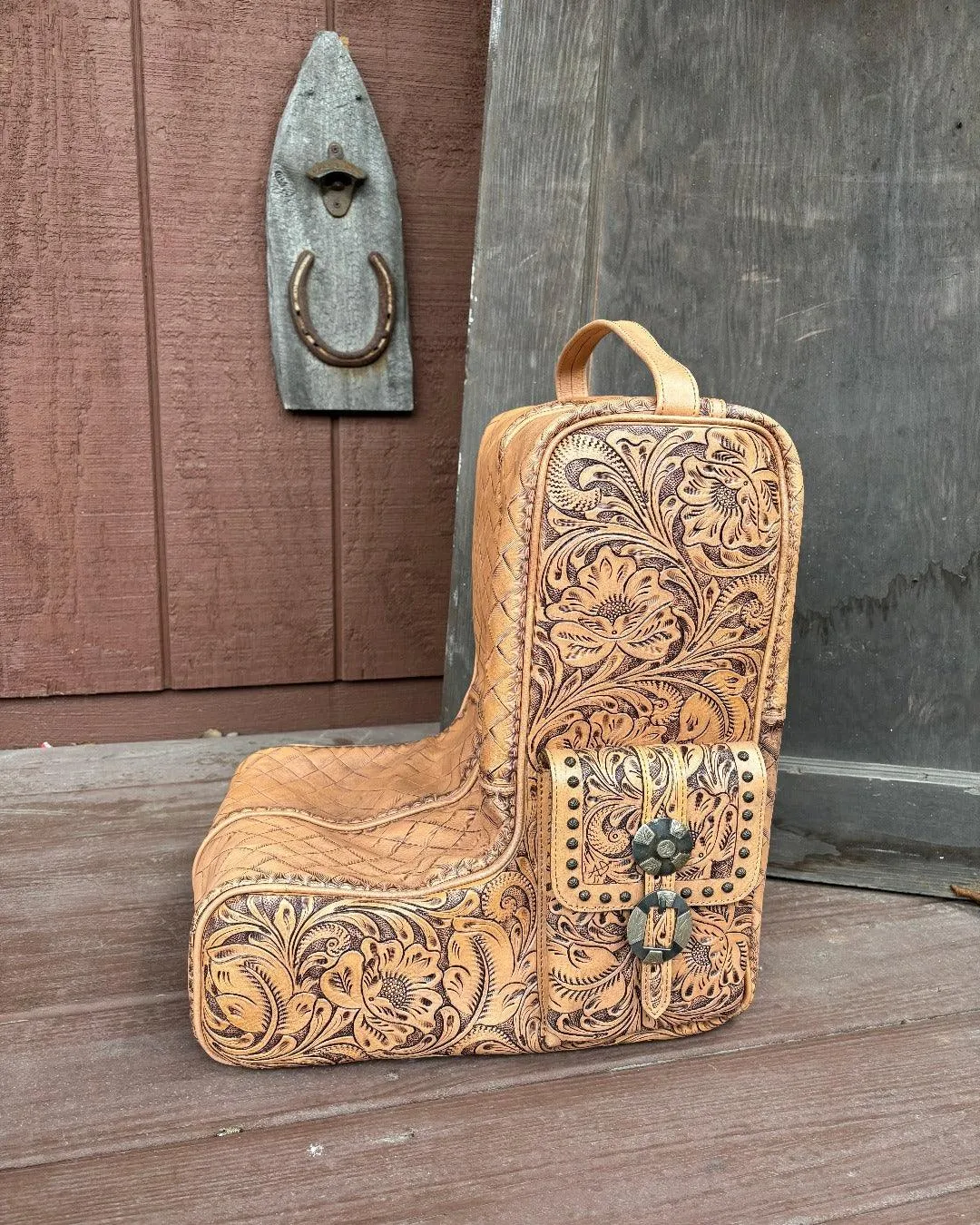 American Darling Tooled Leather Boot Bag ADBG1304