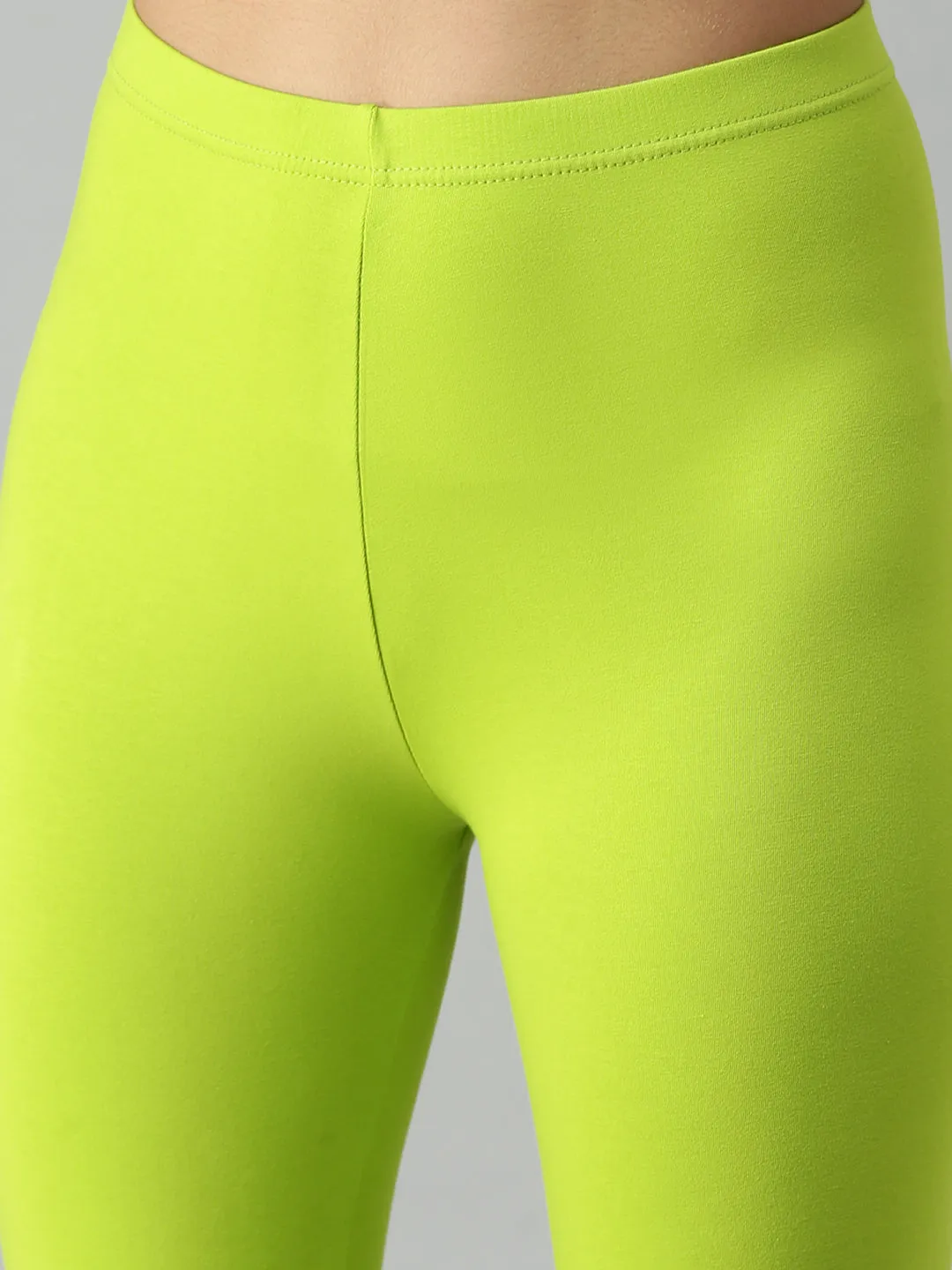 Ankle Length Leggings Cotton-Lime