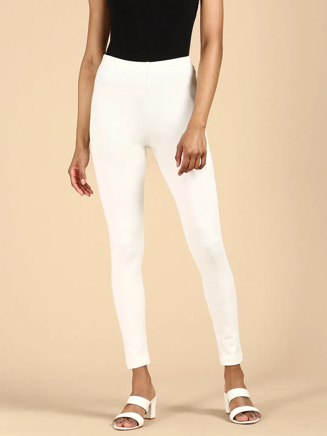 Ankle Length Leggings Cotton-Offwhite