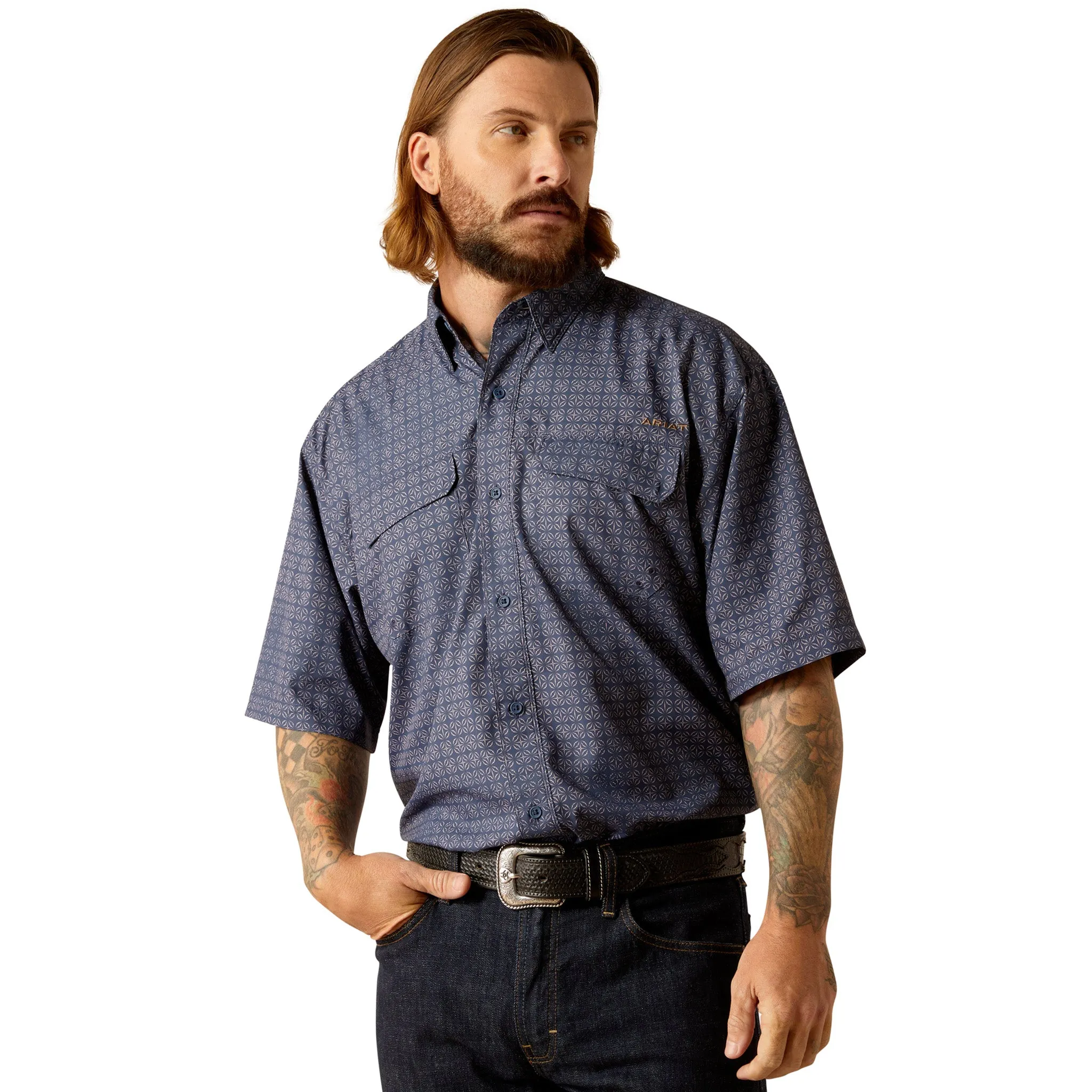 Ariat Men's VentTEK Indigo Short Sleeve