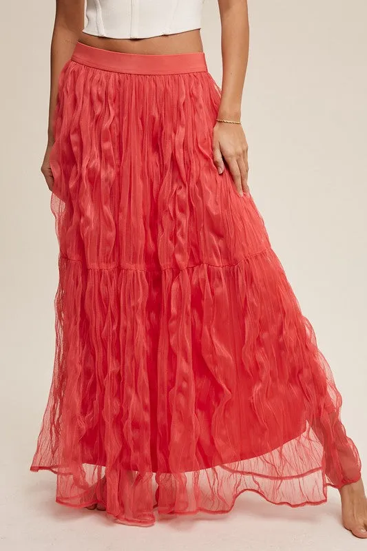 Aurora Mesh Tulle Maxi Skirt