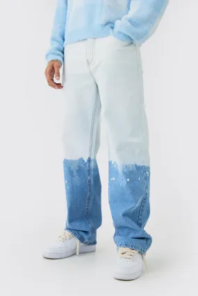 Baggy Rigid Bleached Jeans In Light Blue | boohooMAN UK