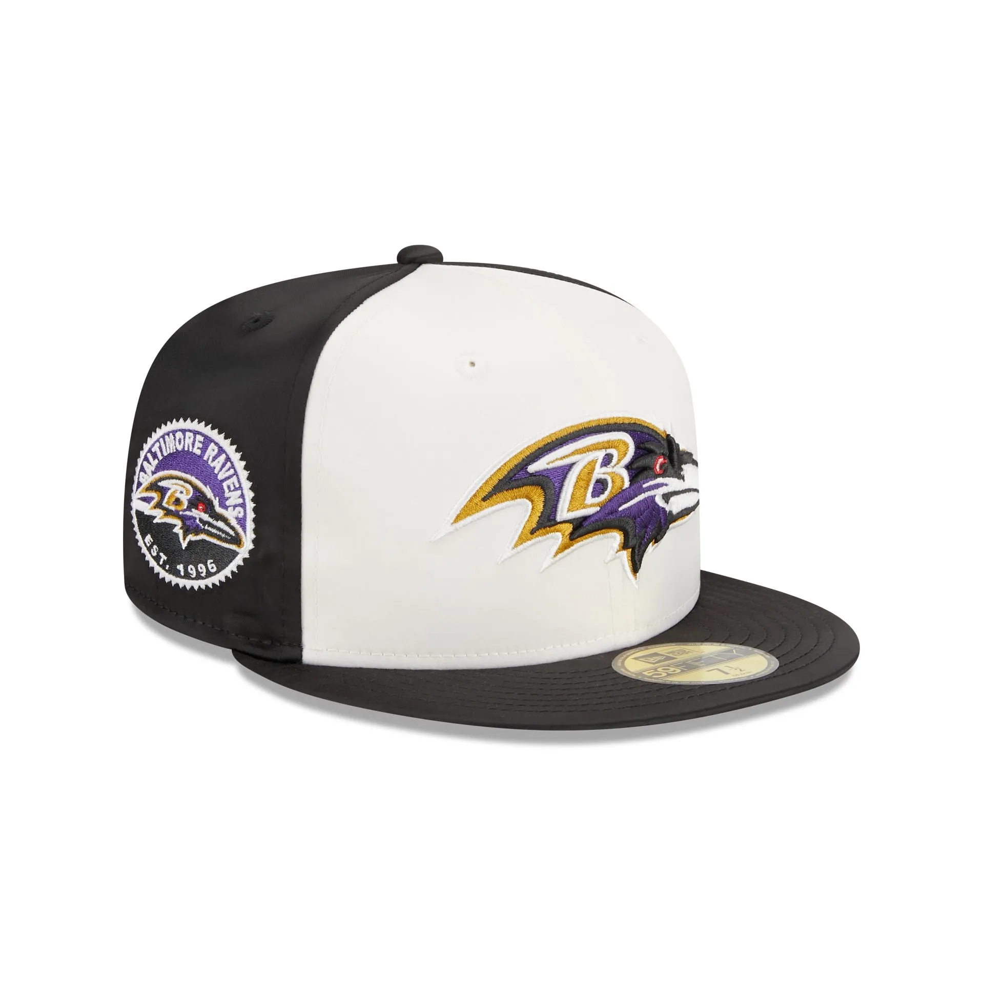 Baltimore Ravens Throwback Satin 59FIFTY Fitted Hat