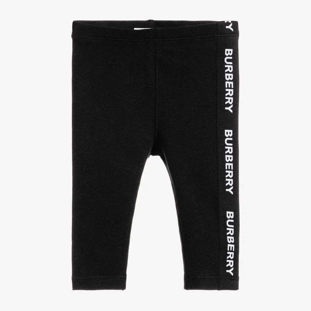 Black Logo Baby Leggings