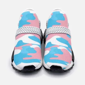 Blue Pink White Pride Camo Mesh-Knit Fabric Sneakers