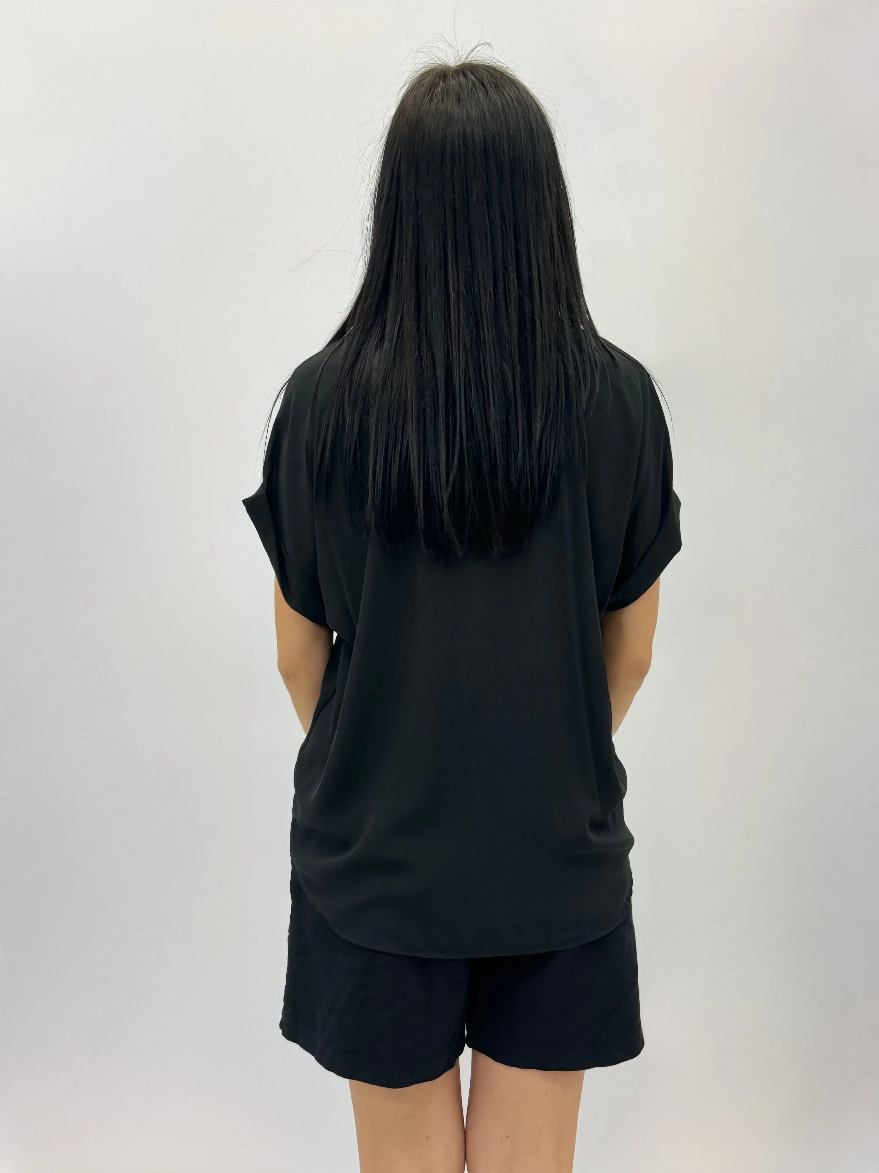 Blusa leggera con scollo alla coreana