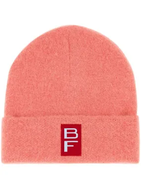 BY FAR logo-patch knit beanie - Pink