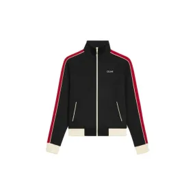     Celine   Patchwork Contrasting Letter Logo Embroidery Zipper Jacket