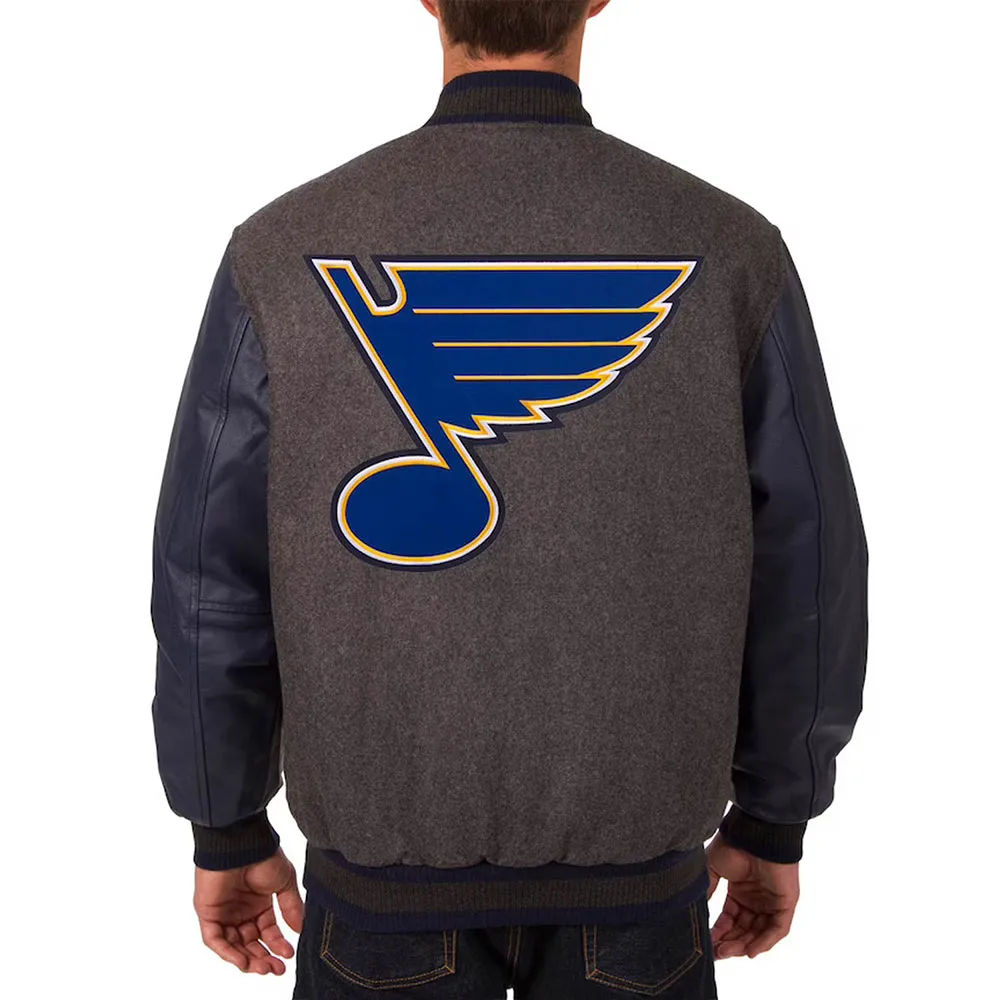 Charcoal and Navy St. Louis Blues Varsity Jacket