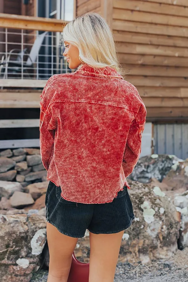 Chill Nights Corduroy Jacket in Red