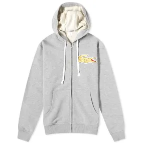 Comme des Garons SHIRT x Lacoste Large Croc Zip Hoody - Top Grey & Gold