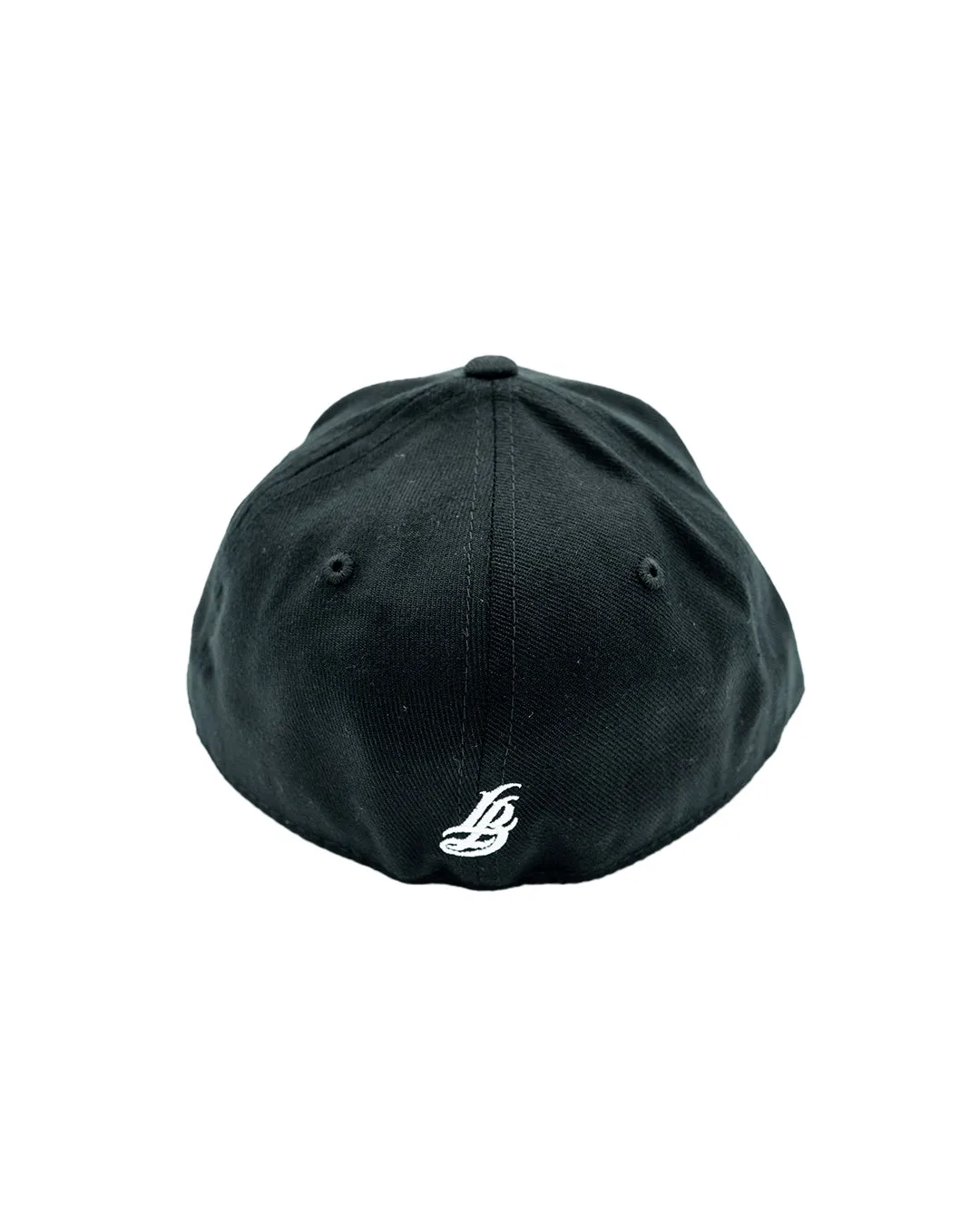 Cursive LB Black Fitted Baseball Hat