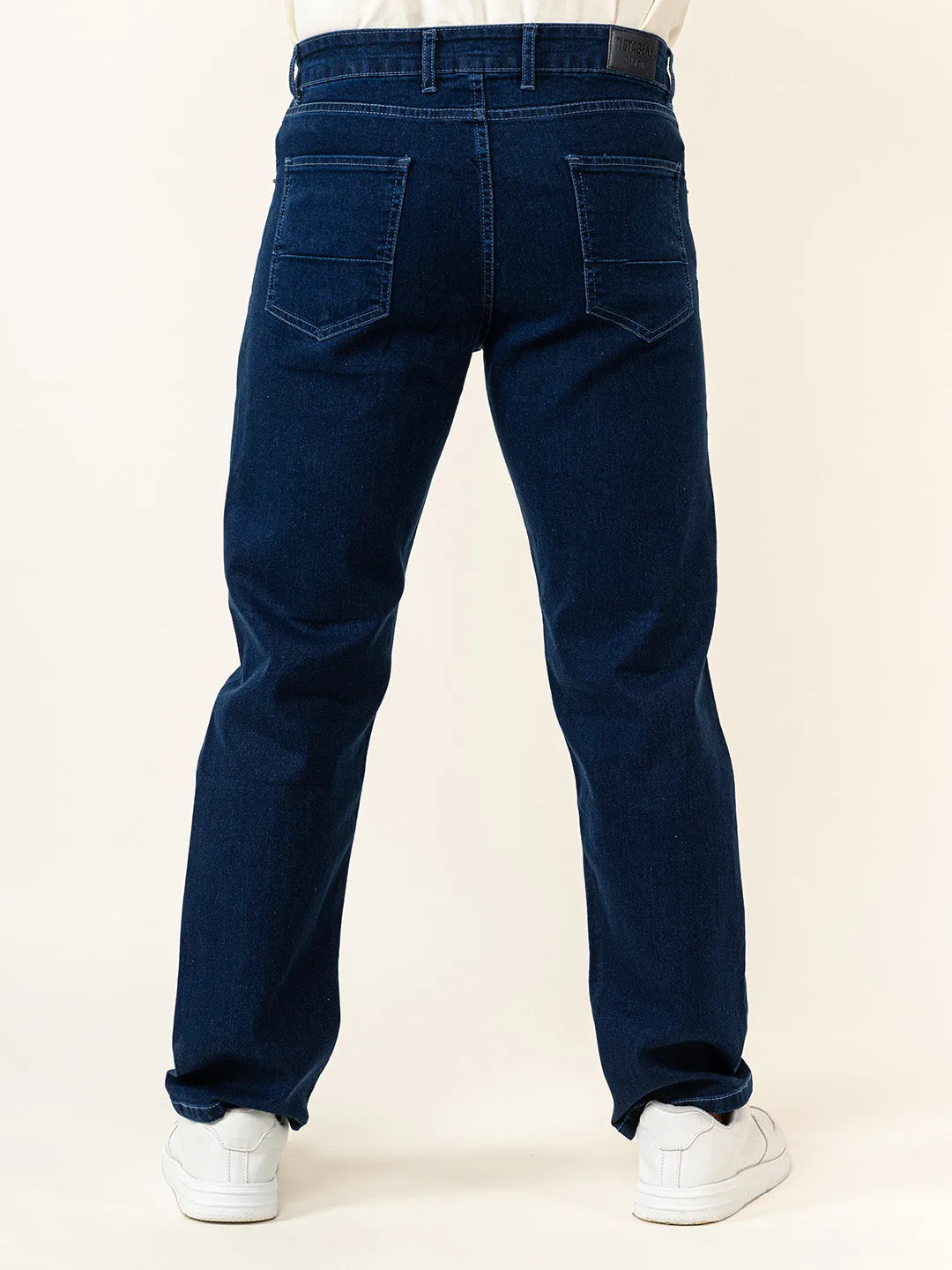 Dark Blue Straight Fit Men's Denim Jeans