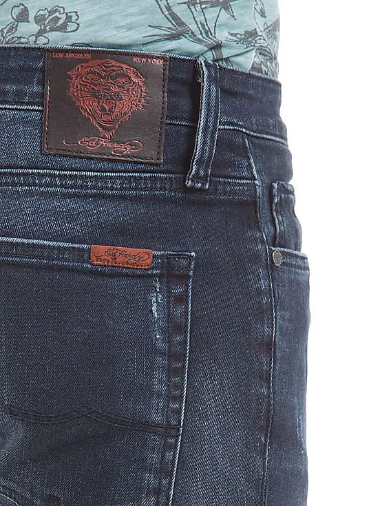 Ed Hardy Super Slim Fit Stone Wash Jeans