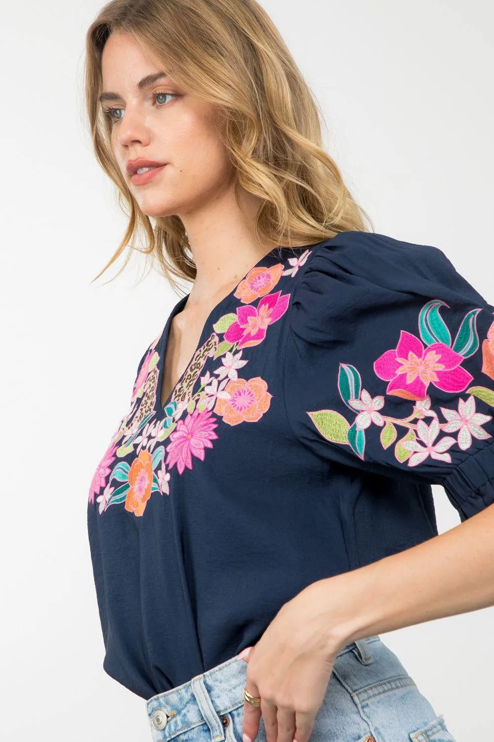 Embroidered Jungle Blouse