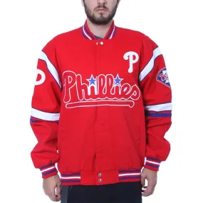 Embroidered Philadelphia Phillies Red Logo Twill Full-Snap Jacket