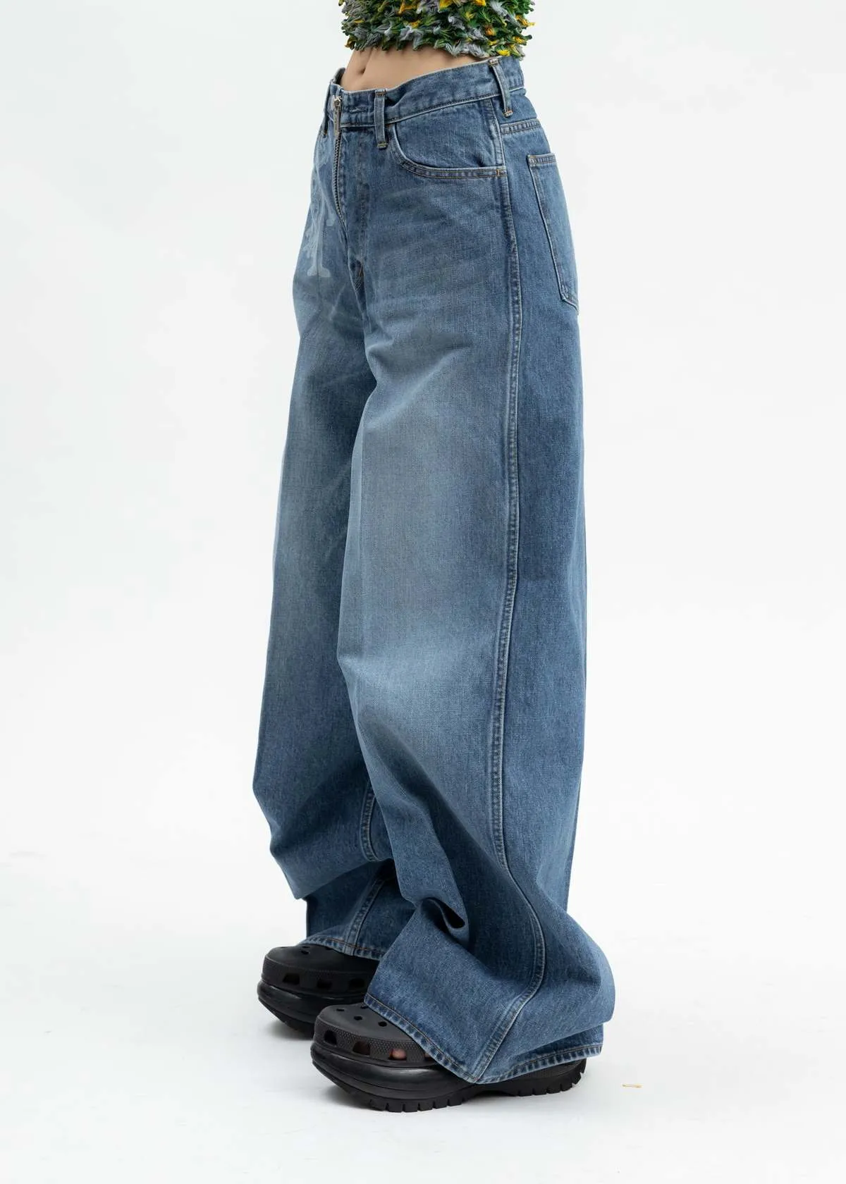 FADED INDIGO "MASUBOYS" BAGGY JEANS - blue