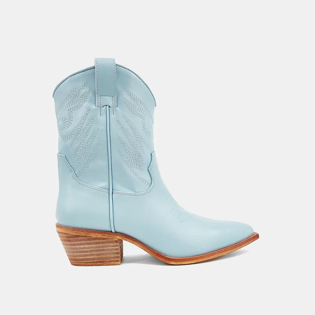 FINAL SALE - Shu Shop Zahara Western Boot- Light Blue