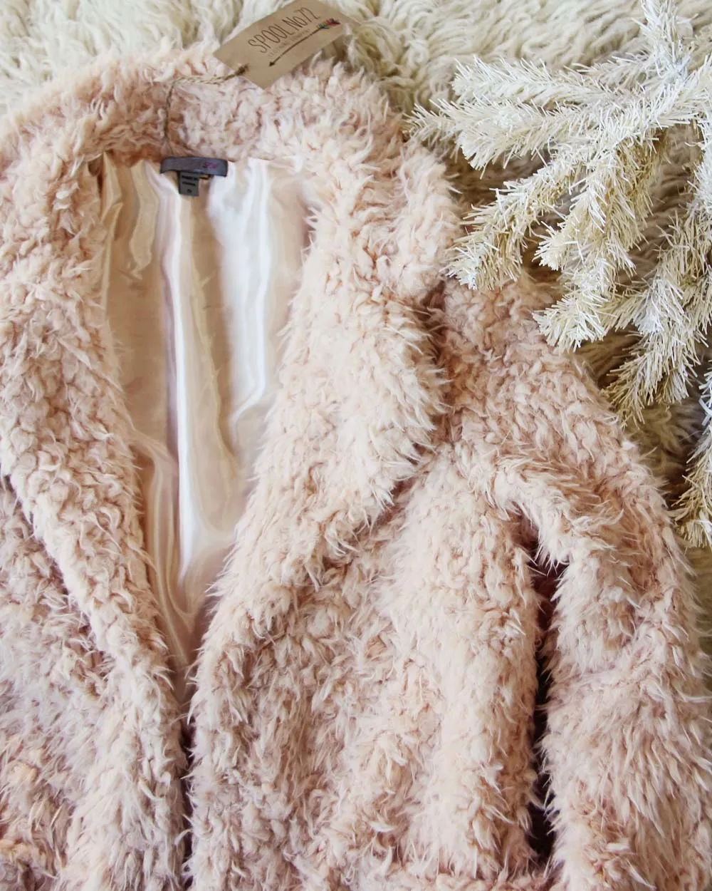 Fireside Shearling Coat in Dusty Pink