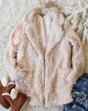 Fireside Shearling Coat in Dusty Pink