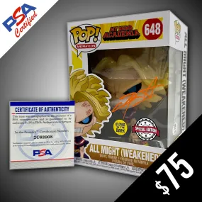 Funko Pop! - MHA:  All Might Weakend #648 SIGNED by Christopher Sabat (PSA Certified)