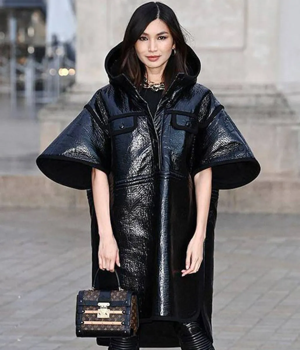 Gemma Chan Fashion Show Black Coat