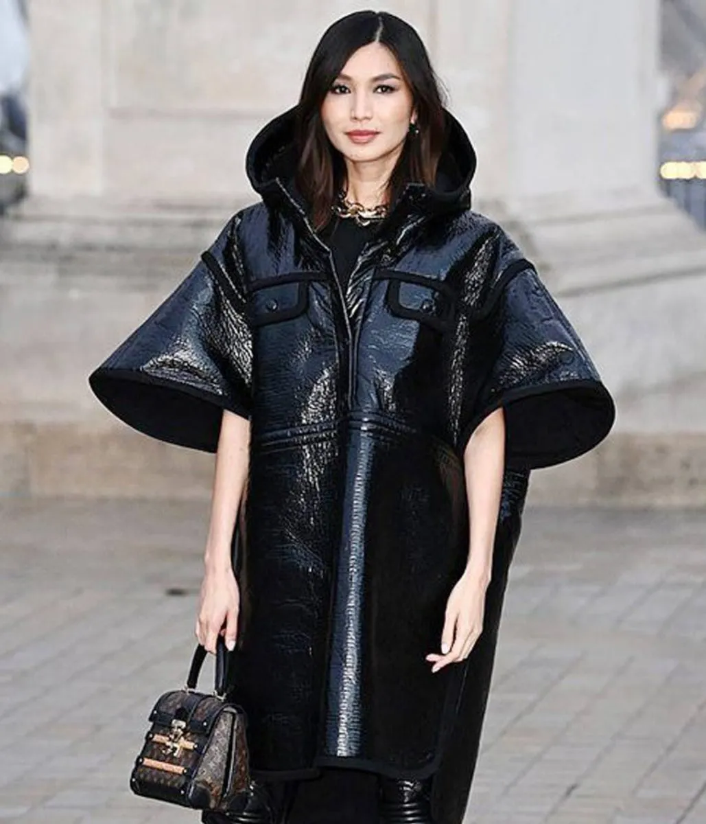 Gemma Chan Fashion Show Black Coat