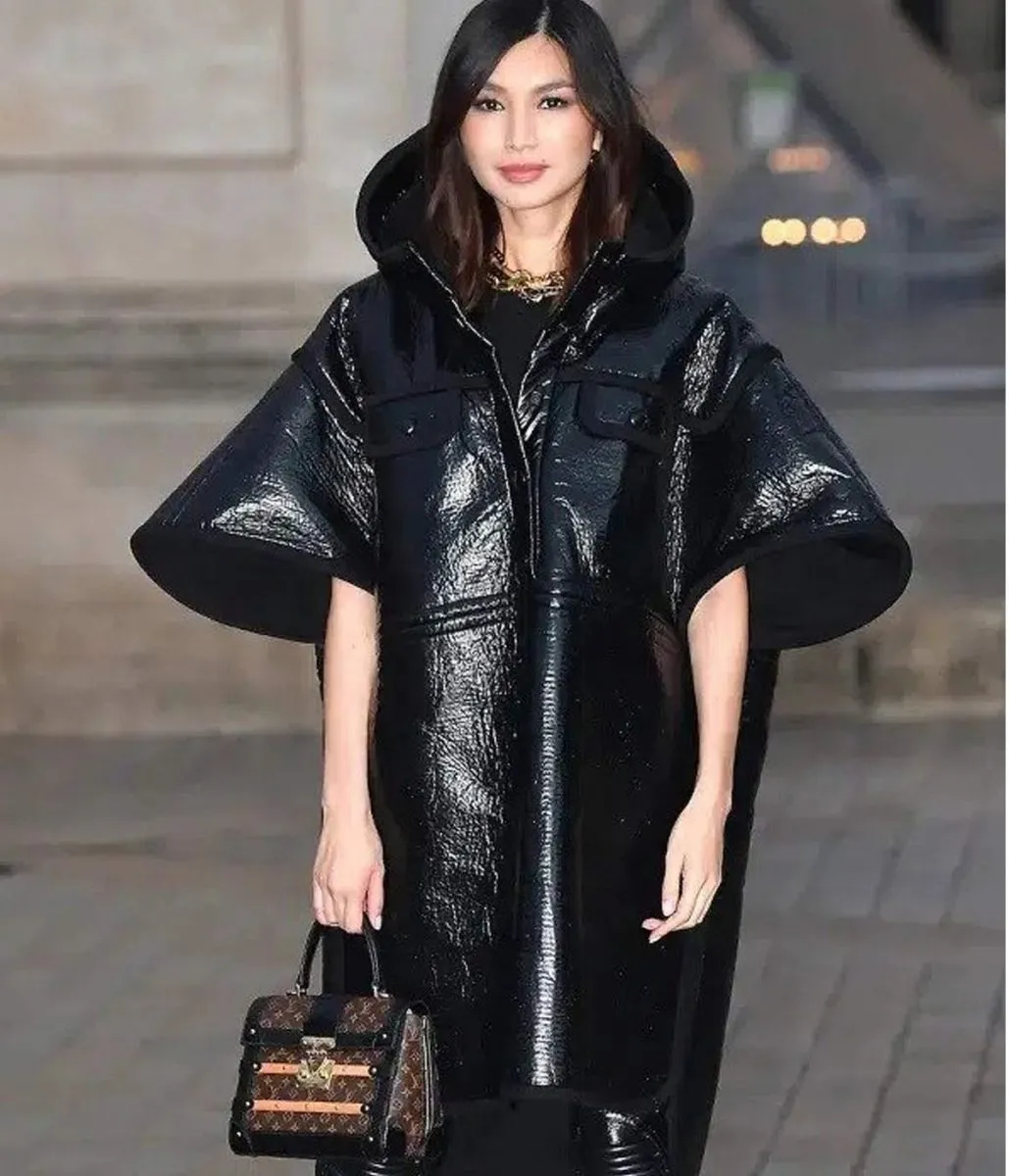 Gemma Chan Fashion Show Black Coat