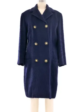 Gianni Versace Navy Alpaca Coat