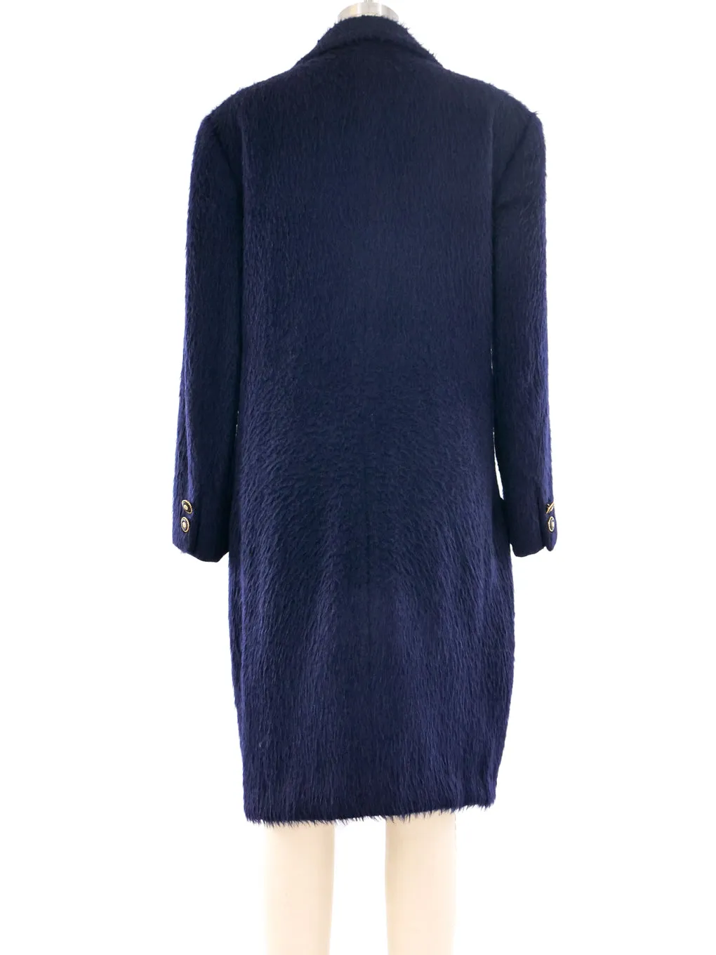 Gianni Versace Navy Alpaca Coat