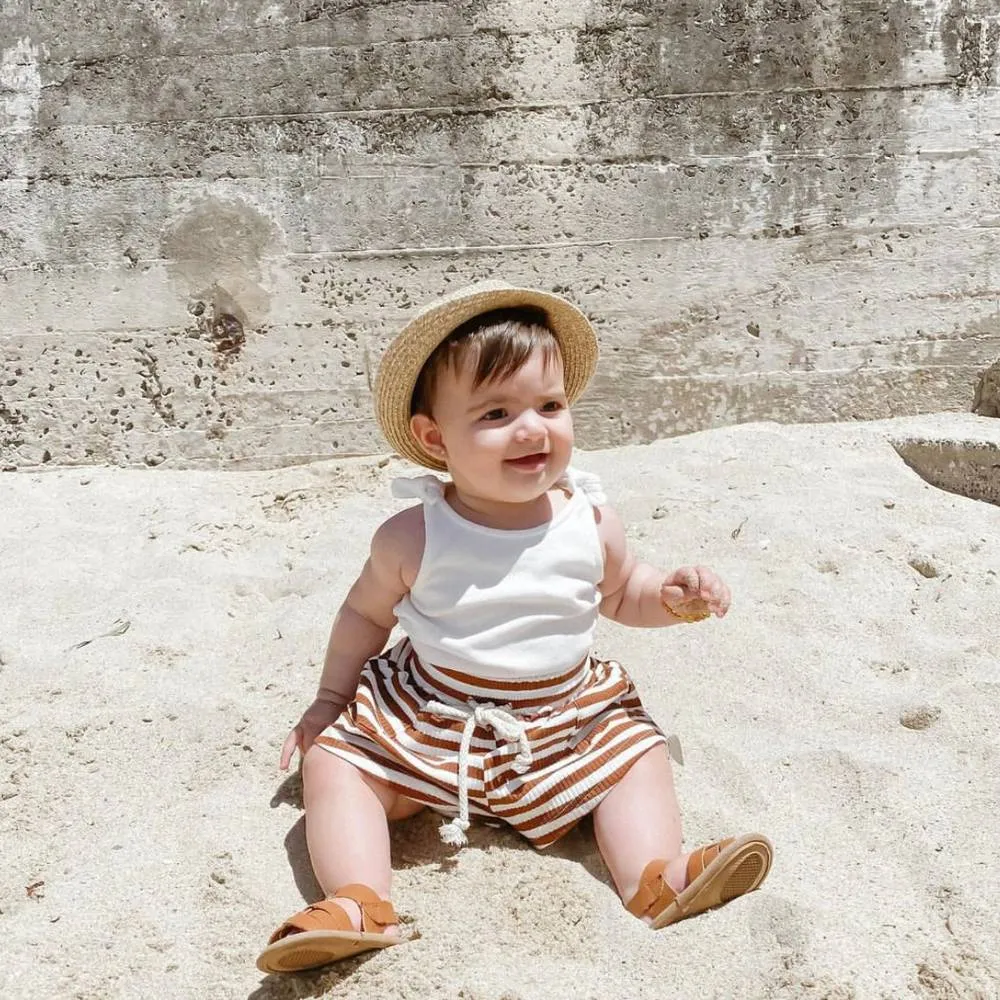 Gingerbread Weave Leather Baby Sandal