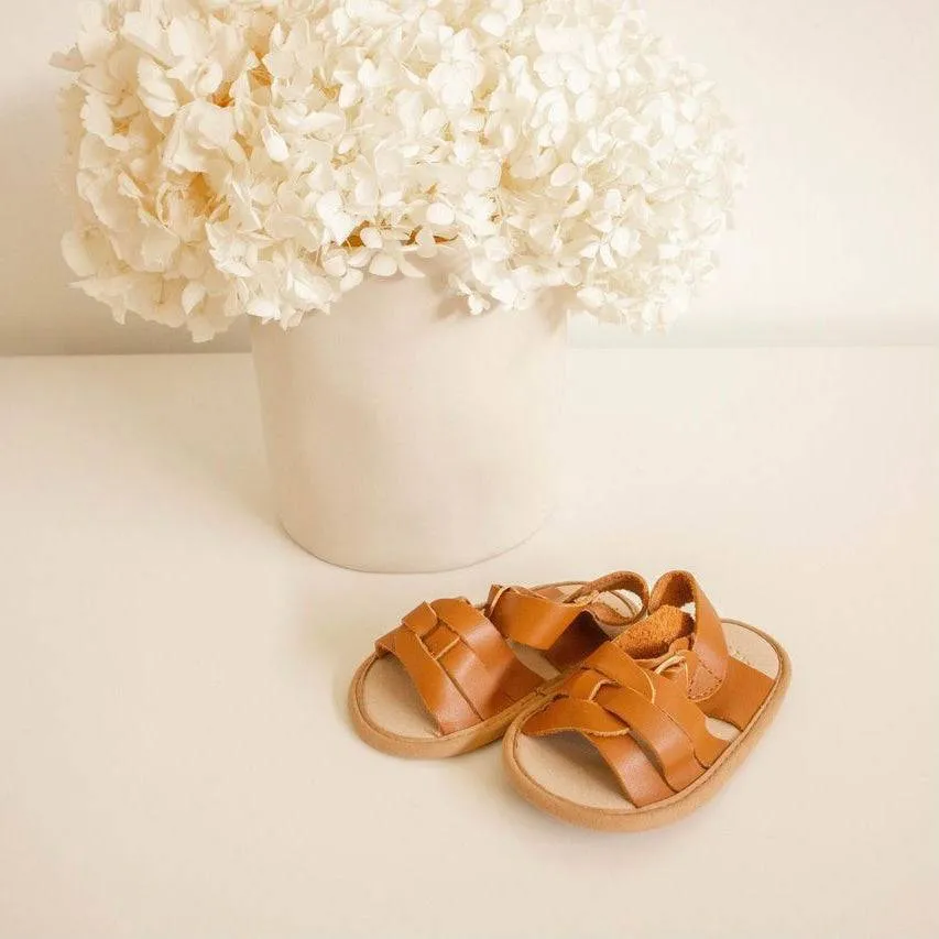 Gingerbread Weave Leather Baby Sandal