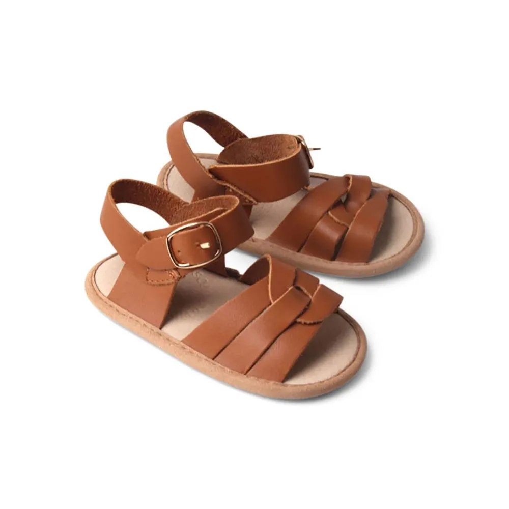 Gingerbread Weave Leather Baby Sandal