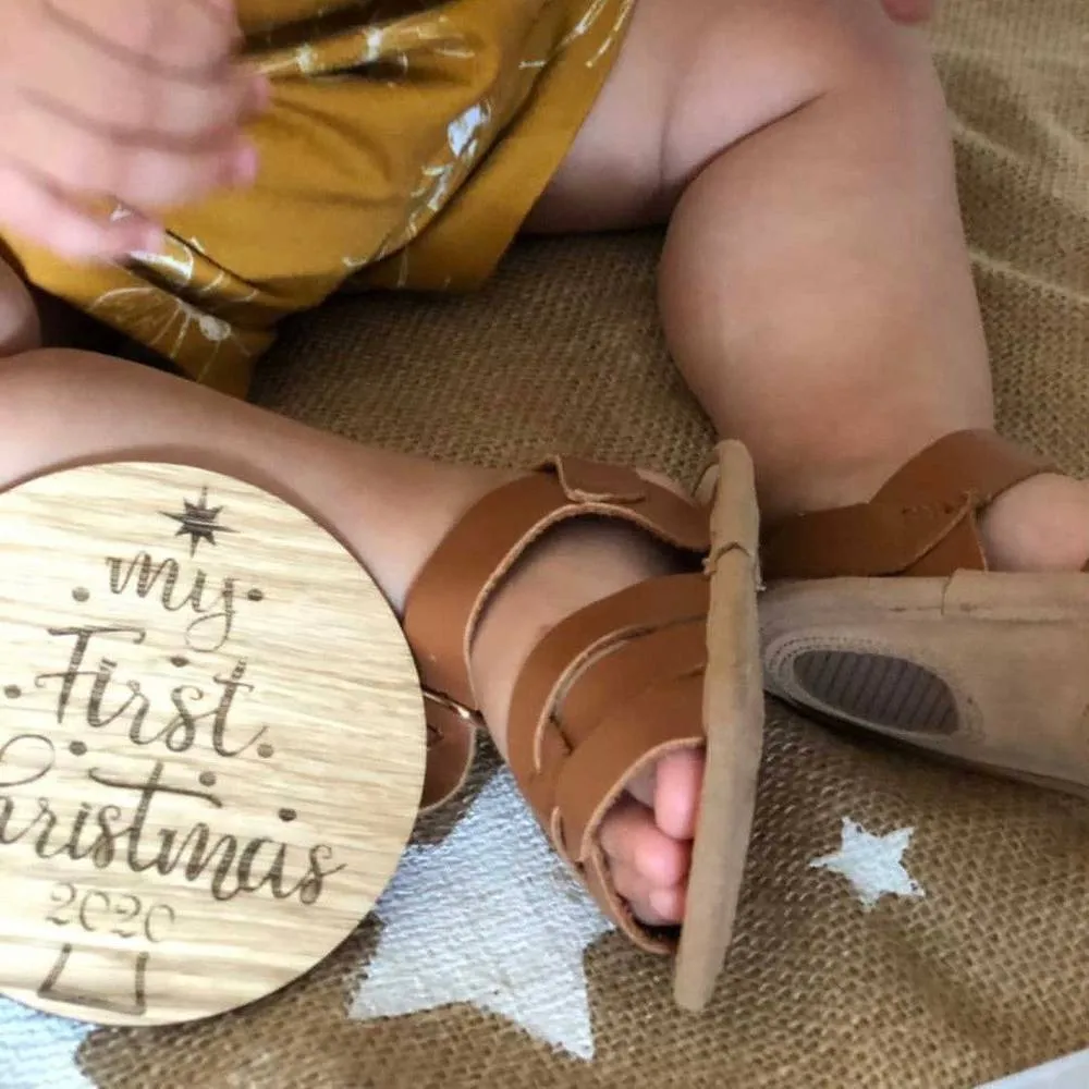 Gingerbread Weave Leather Baby Sandal